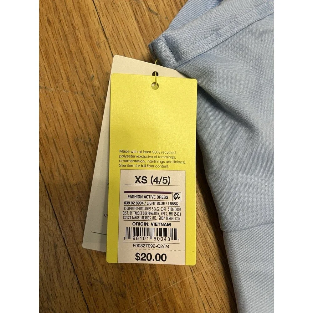 Girls' Asymmetrical Active Dress - All In Motion™ Light Blue XS (4/5)